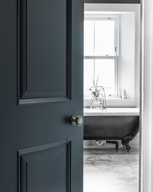 an image of a slate grey door with slate grey bath