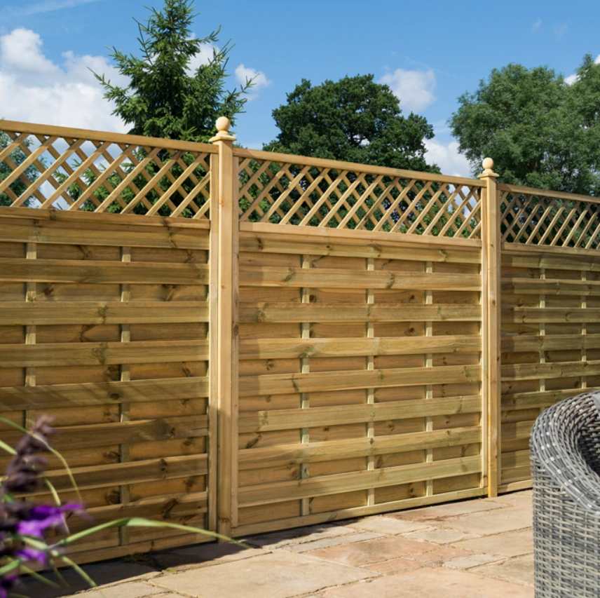 Decorative fence panels with a lattice top section are very popular amongst UK British gardens.