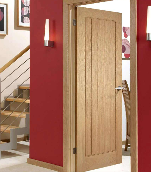 LPD Doors Mexicano oak door in red room
