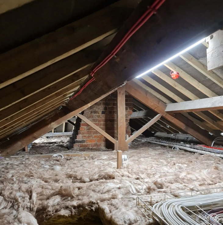loft filled with blanket loft insulation 