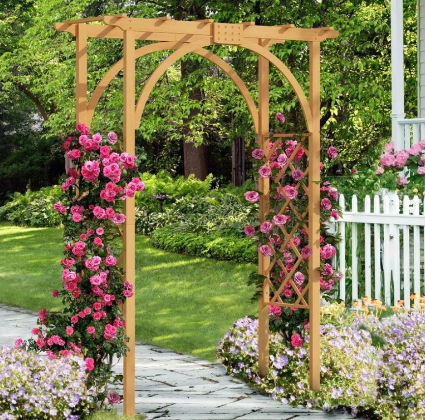 A garden arch trellis can make a huge statement in your garden.