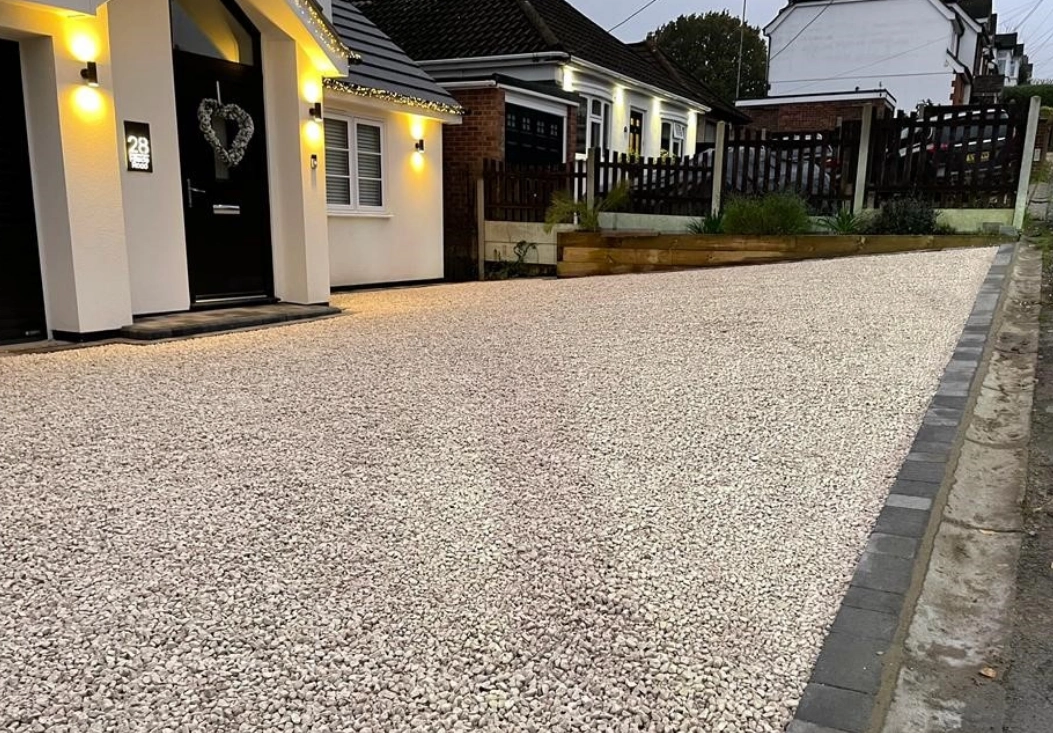 Popular types of gravel would be crushed stone, pea gravel, and MOT Type 1.