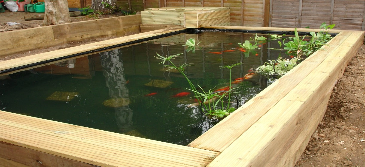 Transform your garden with raised garden sleepers, ideal for constructing a beautiful and functional garden pond, adding a serene touch to your outdoor oasis.