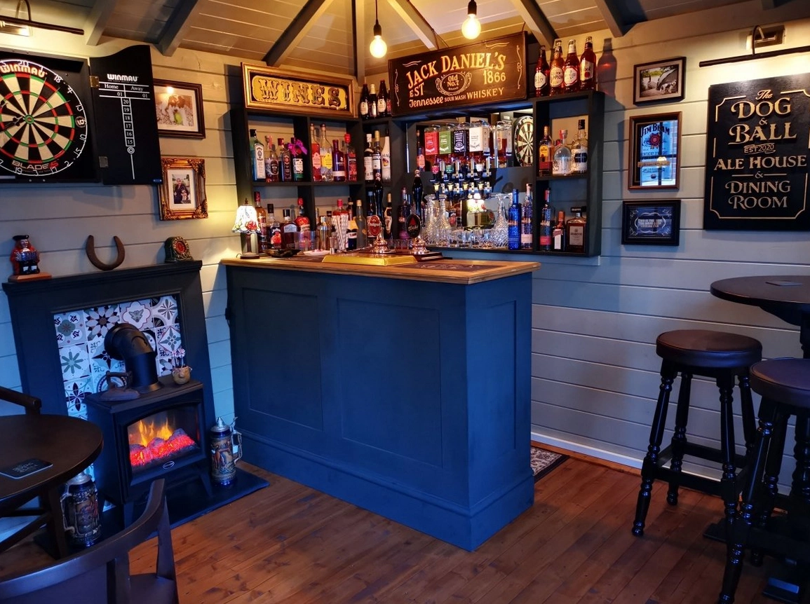 A speakeasy garden shed bar is a great, mysterious addition to a garden.