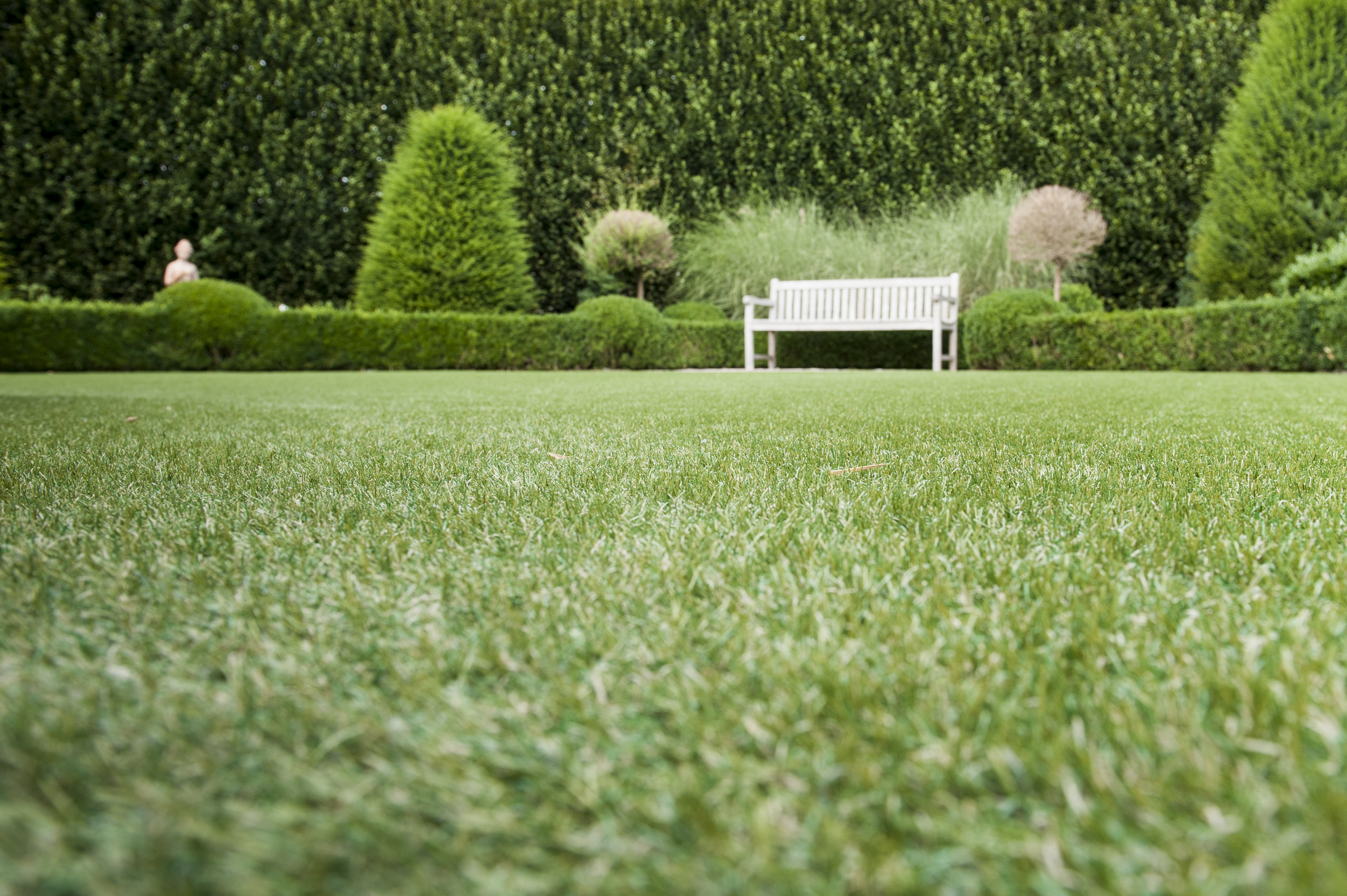 an image of a white bench outside on Namgrass' Vision